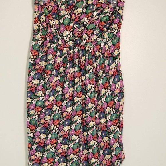Urban Outfitters Women's Kimchi Strapless Floral Empire Dress Blue Size Medium - Picture 4 of 7